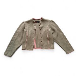 Vintage Geisswein Olive Jacket with Pink Details